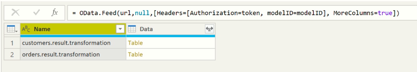 OData Tables in Power BI