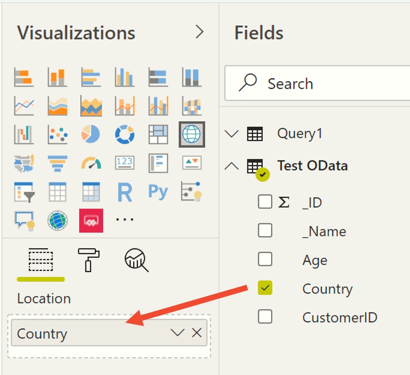 Visualizations tab