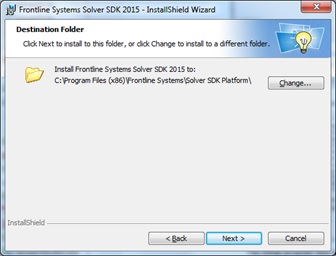 Fifth installation screen:  Destination Folder