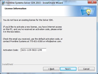 Sixth installation screen:  License Information